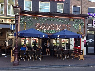smokey coffee shop outside
