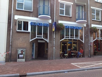 Amsterdam coffeeshop Bluebird entrance