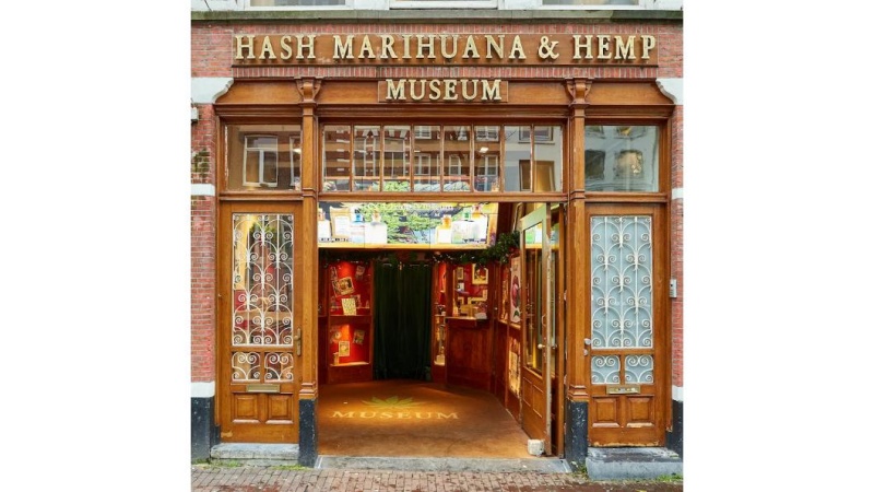 Eingang zum Amsterdamer Haschhanf und Marihuana Museum