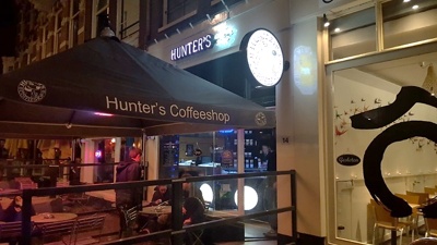 Amsterdam coffeeshop Hunters entrance