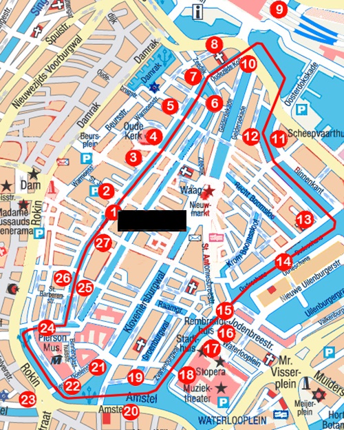 Amsterdam district red map light De Wallen