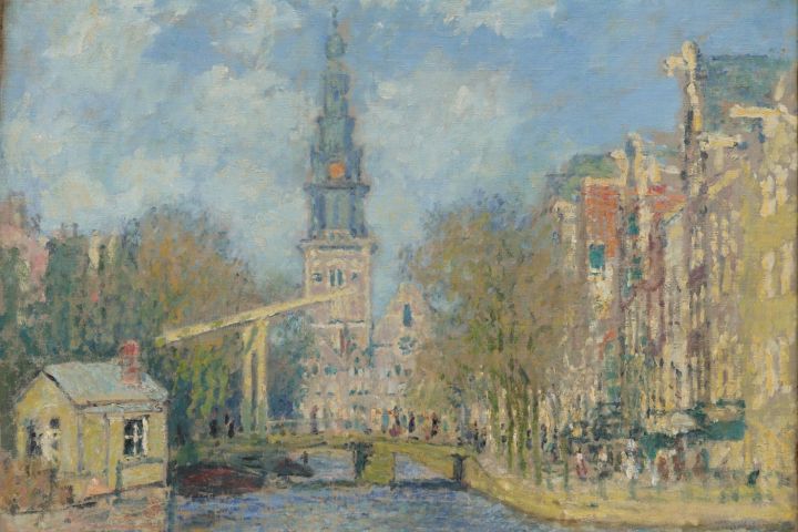 Chiesa di Amsterdam Zuiderkerk monet dipinto