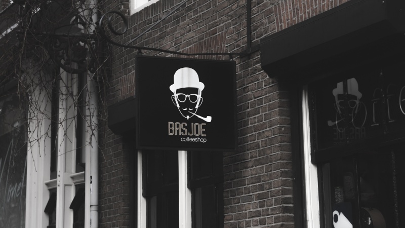 Amsterdaam coffeshop logo sign