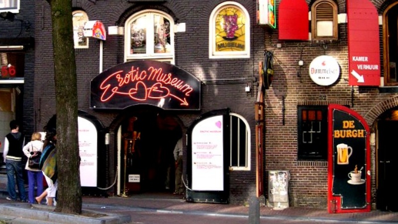 Eingang zum Erotikmuseum in Amsterdam