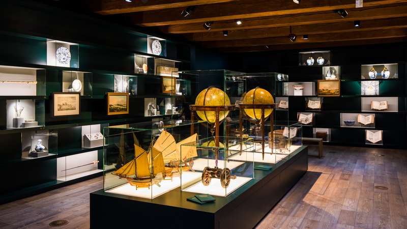 Cartography exhibits of the Dutch Maritime Museum in Amsterdam