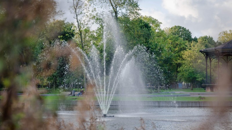Fuente Vondelpark del parque de Ámsterdam
